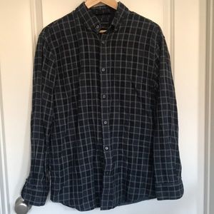 Banana Republic Slim Fit Navy Plaid Button Down